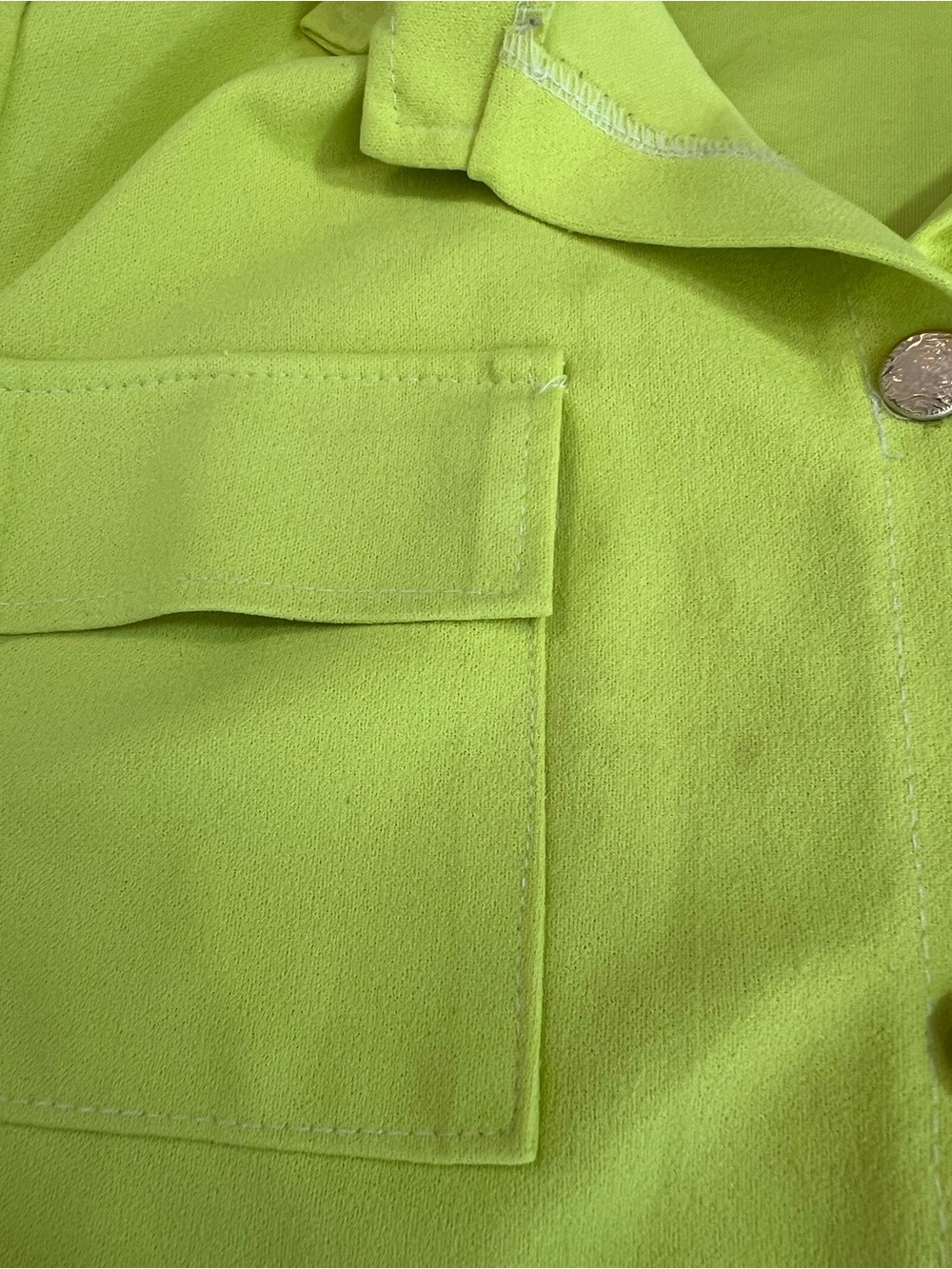 Neon Yellow Lightweight Overcoat with Belt Vintage Retro Y2K - Picture 3 of 8